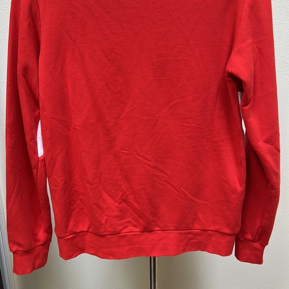 Adidas Red and White Logo Crewneck Sweatshirt Youth Sz Large - Picture 7 of 11